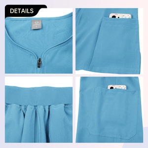 Conjunto de Ropa de Enfermera para Mujer, Color Sólido, Secado Rápido, Cuello en V, Pantalones Cortos con Bolsillos - Product Image 2
