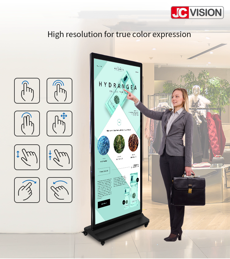 JCVISION Lcd Touch Screen Vertical Android 4K 43 55 65 Inch Digital ...