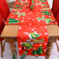 Jupe de sapin de Noël Grinch Ornaments Factory en tissu jacquard velours peluche écologique réutilisable, diamètre 122 cm