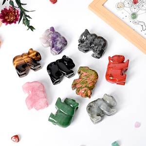 Vente en gros de sculptures d'animaux en pierre naturelle et cristal, sculptures d'ours en quartz de haute qualité pour la décoration de la maison - Product Image 3