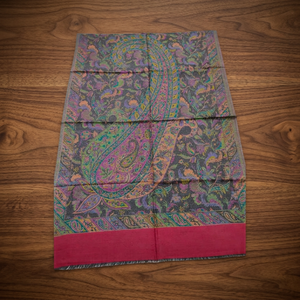 <b>Wool</b> Jamavar Jacquard Leaf Long Women's <b>Shawl</b> MAYURI CREATIONS Winter Exclusive Sophisticated Handcrafted Traditional Adult - Product Image 3