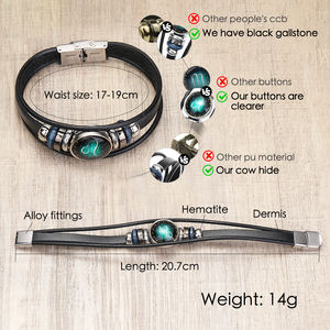 Pulseras de Cuero Trenzado con Cuerda Encerada de los 12 <span class=keywords><strong>Signos</strong></span> del Zodiaco, Estilo Vintage, con Forma de Mariposa, Pulsera de la Amistad - Product Image 2