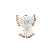 Épingles à revers en alliage de zinc en forme d'ailes d'ange, broches en cristal doré, échantillon gratuit, vente en gros d'usine, pas cher