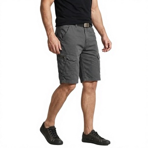 Cargo Woven 100% Cotton <b>Zipper</b> Fly Men's <b>Shorts</b> Solid Mid Waist Multi Pocket Casual Workwear Outdoor Summer OEM Service - Product Image 2