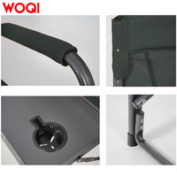 WOQI Cadre en fer Chaise de réalisateur pliante Porte-gobelet Table d'appoint-Durable Portable Design moderne Camping en plein air Pêche Plage Parc