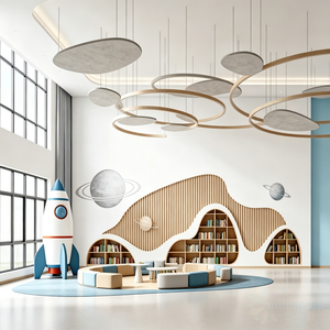 Bibliothèque Commerciale Chiquitos : Coin Lecture Moderne pour Enfants, Étagère en Bois Thème Fusée pour Maternelle et Primaire - Product Image 3