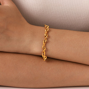 Pulsera de Cadena Infinita Geométrica Minimalista al por Mayor, de Acero Inoxidable Pulido, Antidesvanecimiento, Accesorios de Uso Diario para Damas - Product Image 1