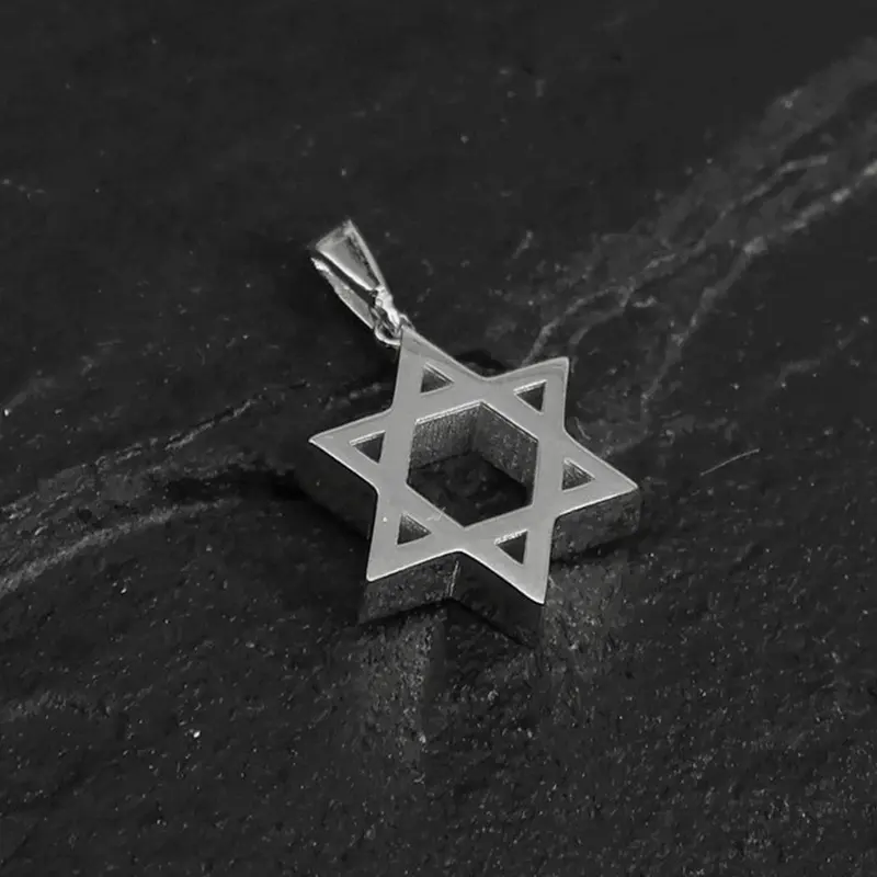 MECYLIFE Mặt Dây Chuyền Ngôi Sao David Vàng 18K Mặt Dây Chuyền Do Thái Trang Sức Judaica Thép Không Gỉ Trang Sức Israel