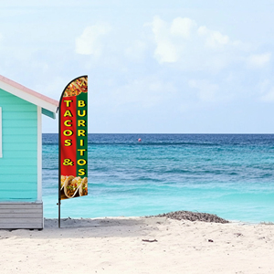 2.5*11.5 FT BURRITOS TACOS High Quality Custom Feather <b>Flags</b> Beach <b>Flag</b> for Beach Party and Advertising Promotions - Product Image 4