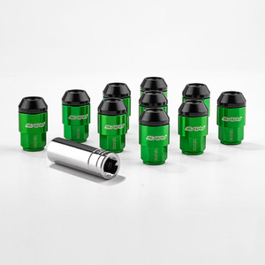Getitall Lug Nuts 42mm 19mm Hex 14x1.5mm Green Aluminum Alloy For <b>Wheel</b> <b>Replacement</b> - Product Image 1