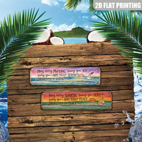 Plaque murale longue en métal avec citations inspirantes sur l'aube et le coucher du soleil en aquarelle, symboles d'espoir et de paix, pour la décoration de maison de plage