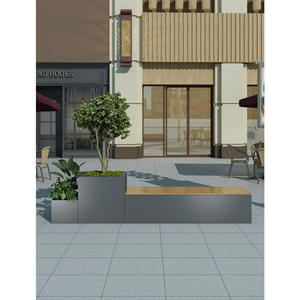 Стальные скамейки в ожидании современных сидений в парке на открытом воздухе - Product Image 5