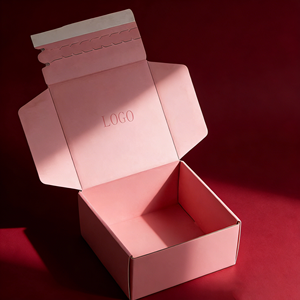 Boîte en carton ondulé cosmétique colorée en gros avec fermeture éclair, boîtes d'expédition personnalisées à bande déchirable pour l'envoi de cadeaux professionnels - Product Image 2