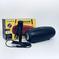 1 Microphone sans fil KTV portable NR6018M 14W avec LED RGB, amplificateur de musique HIFI, enceinte en tissu, Bluetooth, étanche aux éclaboussures pour la maison