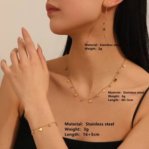 कारखाने की कीमत स्टेनलेस स्टील लाइट लक्जरी फैशन हार कंगन स्टॉक थोक महिला में सेट - Product Image 4