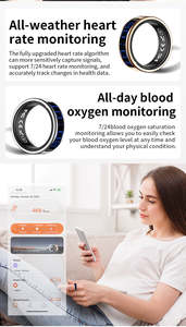 Anillo Inteligente de Moda con Pantalla, Monitor de Ritmo Cardíaco, Resistente al Agua, Gestión de Salud 24 Horas, Compatible con Android e iOS - Product Image 4