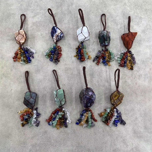 Wholesale <strong>Cheap</strong> Seven Chakra Car Hanging Charm Healing Crystal Rough Stones Natural Gems Chips Raw <strong>Stone</strong> <strong>Jade</strong> Wall Home Decor - Product Image 2