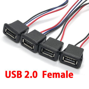 2 או 4 תיל usb 2.0 כוח נשי שקע 2pin 4pin מחבר יציאת טעינה עם מסופים חשמליים כבל USB - Product Image 4