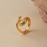 Bague Serpent Ajustable en Or de Luxe pour Femme, Bijou Tendance en Forme de Serpent, Collection Designer