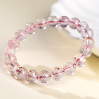 Bracelet en Quartz Super-Sept Naturel Brésilien de Qualité Supérieure, Bijou de Collection en Pierre Précieuse pour Collection et Cadeau de Luxe