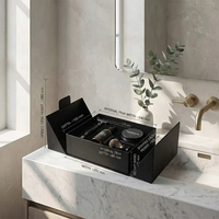 Boîte rigide à double porte avec logo personnalisable, conteneur haut de gamme avec insert compartimenté pour kit de rasage pour homme