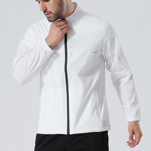 Deportes al aire libre Ocio Chaqueta para correr Verano Hombres Transpirable a prueba de viento Cuello fino con cremallera Secado rápido Fitness Manga larga - Product Image 3