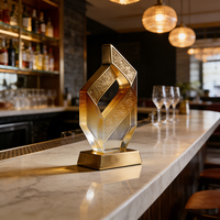 Trophées en verre cristal personnalisés ou vierges, gravure laser et impression UV couleur, vente en gros à prix réduit