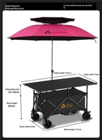 Chariot à quatre roues Mountain Stall, peut tirer une remorque, table pliante portable, OEM, pour extérieur et camping en voiture, 107x57x37cm