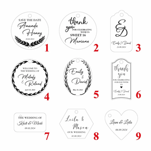 Etiquetas de Acrílico Personalizadas con Forma de Corazón y Rectángulo, Espejo Plateado y Dorado Rosa, Recuerdo de Boda, Compromiso, <span class=keywords><strong>Nikkah</strong></span>, Regalo con Nombre - Product Image 6