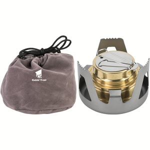 Estufa de Alcohol GeerTop, Quemador de Latón Portátil para Camping y Exteriores, Combustible Sólido, Uso Manual - Product Image 1