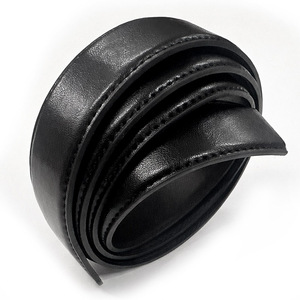 Sangle de ceinture en cuir de vachette plat d'origine coréenne 33 mm x 130 cm sans boucle pour boucle automatique à cliquet sur mesure - Product Image 2