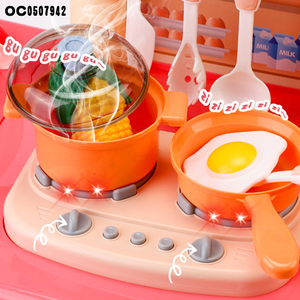 Ensemble de jouets de cuisine éducatif pour enfants, faire semblant de cuisiner, famille cuisinier, avec son lumineux - Product Image 5