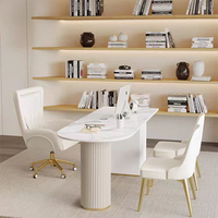 Meubles de bureau de Table de bureau de luxe Nordic Light avec tiroirs bureau moderne en bois massif avec dessus en marbre