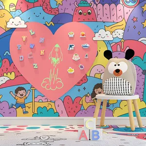 Vente flash - Autocollant mural adhésif en forme de tableau noir au design Art Déco, <span class=keywords><strong>feuille</strong></span> magnétique effaçable à sec pour la décoration de la maison des enfants, réutilisable - Product Image 4