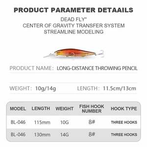 10g/14g <span class=keywords><strong>Corriente</strong></span> <span class=keywords><strong>de</strong></span> agua media lenta y lanza una <span class=keywords><strong>pesca</strong></span> <span class=keywords><strong>de</strong></span> larga distancia Minnow Black Minnow Lure - Product Image 2