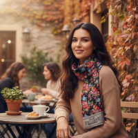 Las mujeres ScarfPrinted bufanda de seda personalizado cómodo caliente buena sensación de la mano, varios colores