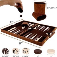Jeu de Backgammon Classique Pliable en Gros – Plateau Portable avec Dés et Pions – Jeu de Table Familial Traditionnel