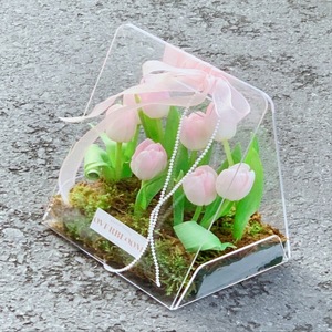 Tùy chỉnh in ấn logo trong suốt không thấm nước xách tay Hoa Quà Tặng Đóng gói hộp và tam giác <span class=keywords><strong>Acrylic</strong></span> Rose hộp - Product Image 4