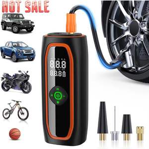 電動ミニデジタルワイヤレスポータブルコードレスタイヤインフレーター車用空気ポンプコンプレッサータイヤインフレーター充電式 - Product Image 1