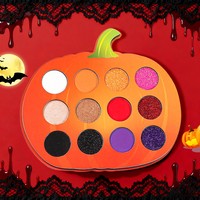 Halloween Kürbis Lidschatten-Palette 12 Farben Schimmernd Hochpigmentiert Vegan Tierversuchsfrei Augen-Make-up Großhandel Private Label Individuell