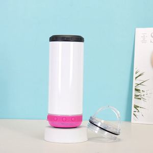 Bouteille isotherme portable 4-en-1 en acier inoxydable de 16 oz avec haut-parleurs sans fil et fonction de sublimation pour entrepôt - Product Image 4