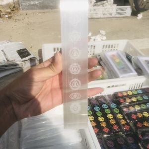Natural Bulk Crystal <strong>Engraved</strong> 7 <strong>Chakra</strong> Selenite Sticks Healing Seven <strong>Chakra</strong> Selenite Wand Plate Folk Crafts for Gifts - Product Image 6