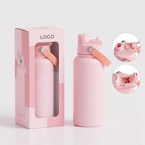 Botella de Agua Aislada Personalizada de 24 oz con Tapa 2 en 1 con Pajita y Boquilla, a Prueba de Fugas, Se Ajusta al Portavasos del Auto, para Deportes, Viajes y Escuela - Product Image 1