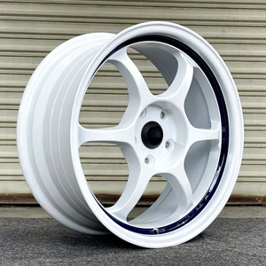 Nuevas llantas de carreras <span class=keywords><strong>Sayan</strong></span> RG1 de 17 pulgadas, de aleación de aluminio fundido, multirradio, blancas con borde azul, ligeras y de alto rendimiento. - Product Image 1