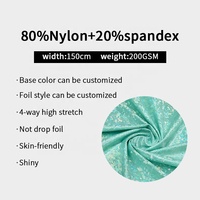 Tissu extensible en nylon et spandex métallisé brillant, effet brumeux, sans MOQ, pour maillots de bain, vêtements de plage, robes de performance