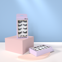 Boîte d'ensemble de faux cils de beauté estampage en or Boîte suspendue d'emballage de faux cils avec impression numérique logo personnalisé en gros