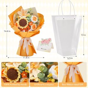 Regalos Creativos Personalizados, Ramo de Flores Tejidas a Mano de Algodón, Flores Tejidas a Crochet, <span class=keywords><strong>para</strong></span> Cumpleaños, San Valentín, Día de la <span class=keywords><strong>Madre</strong></span> - Product Image 2