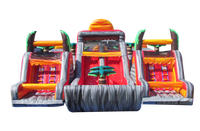Parcours d'obstacles gonflable Tropical Lava en 3 parties pour la vente