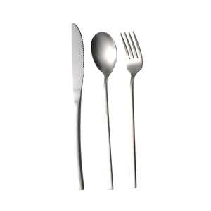 Cuillère en argent à manche carré 304 couverts en acier inoxydable Restaurant Hôtel Argenterie Cuillères et Fourchettes Ensemble de couverts Ae024 - Product Image 6