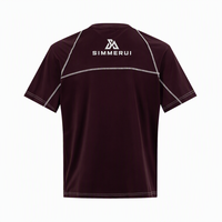 T-shirts personnalisés avec logo, coupe ample, manches raglan courtes, blocs de couleur, surpiqûres contrastées, broderie
